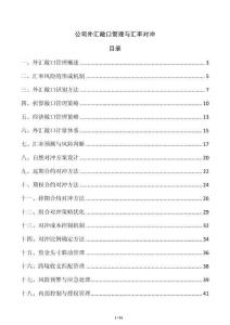 公司外汇敞口管理与汇率对冲