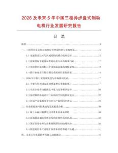 2026及未來5年中國三相異步盤式制動電機(jī)行業(yè)發(fā)展研究報告