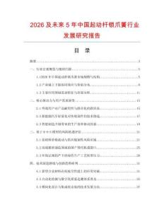 2026及未來5年中國起動桿鎖爪簧行業發展研究報告