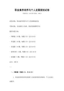 職業素養培養與個人發展規劃試卷