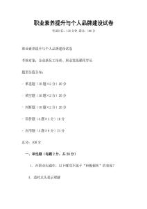 職業素養提升與個人品牌建設試卷