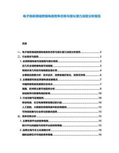 電子商務領域跨境電商競爭態勢與增長潛力深度分析報告