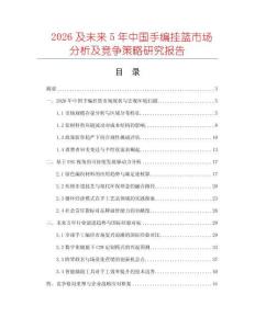 2026及未來5年中國手編掛籃市場分析及競爭策略研究報告
