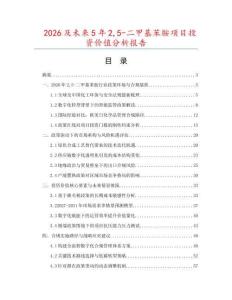 2026及未来5年25-二甲基苯胺项目投资价值分析报告