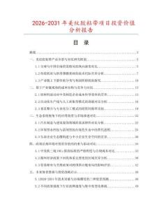 2026-2031年美紋膠粘帶項目投資價值分析報告