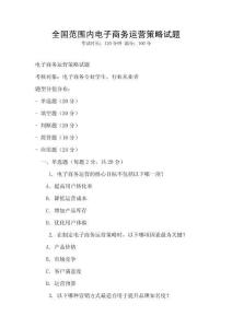 全國范圍內電子商務運營策略試題