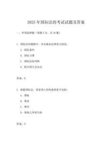 2025年国际法的考试试题及答案