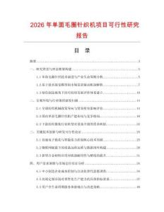 2026年單面毛圈針織機(jī)項(xiàng)目可行性研究報(bào)告