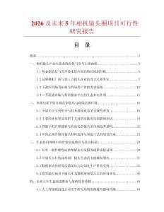 2026及未來5年相機鏡頭圈項目可行性研究報告