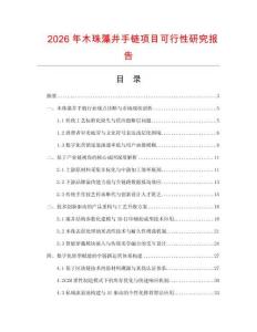 2026年木珠藻井手鏈項目可行性研究報告