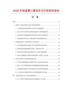 2026年保溫冒口套項(xiàng)目可行性研究報(bào)告