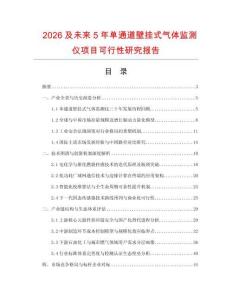2026及未來5年單通道壁掛式氣體監(jiān)測儀項目可行性研究報告