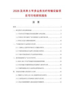 2026及未來5年多業(yè)務(wù)光纖傳輸設(shè)備項目可行性研究報告