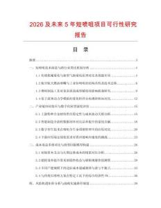 2026及未來5年短噴咀項目可行性研究報告