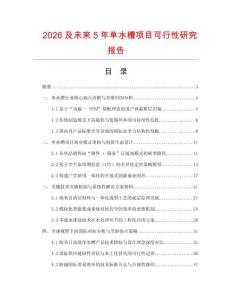 2026及未來5年單水槽項(xiàng)目可行性研究報(bào)告