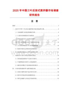 2025年中國三葉后掠式攪拌器市場調(diào)查研究報告