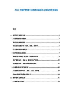 2025中國(guó)護(hù)欄網(wǎng)行業(yè)地質(zhì)災(zāi)害防治工程應(yīng)用專項(xiàng)報(bào)告