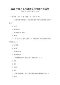 2025年成人高考計算機應用能力測試卷