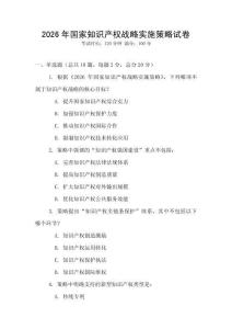 2026年國家知識產(chǎn)權(quán)戰(zhàn)略實施策略試卷