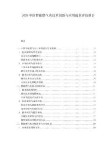 2026中國智能燃氣表技術創新與應用前景評估報告