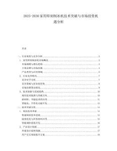 2025-2030家用即刻制冰機(jī)技術(shù)突破與市場投資機(jī)遇分析