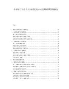 中國醫療信息化市場現狀及未來發展前景預測報告