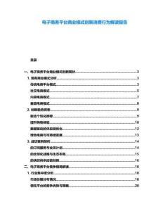 電子商務平臺商業模式創新消費行為解讀報告