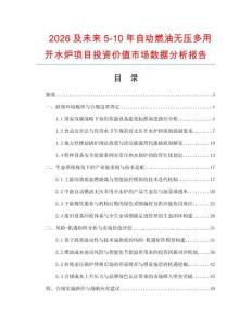 2026及未来5-10年自动燃油无压多用开水炉项目投资价值市场数据分析报告