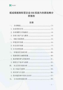 紙或紙板制標簽企業(yè)ESG實踐與創(chuàng)新戰(zhàn)略分析報告