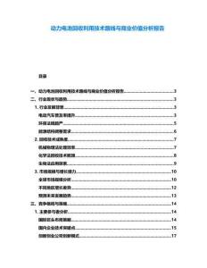 動力電池回收利用技術路線與商業價值分析報告