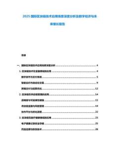 2025國(guó)際區(qū)塊鏈技術(shù)應(yīng)用場(chǎng)景深度分析及數(shù)字經(jīng)濟(jì)與未來(lái)增長(zhǎng)報(bào)告