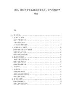 2025-2030俄羅斯石油開采業市場分析與發展趨勢研究