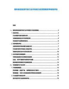 玻利維亞能源開發行業市場潛力投資策略競爭格局評估