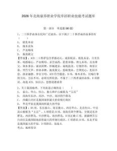 2026年北海康養職業學院單招職業技能考試題庫附答案詳解（精練）