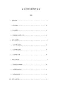 安全風險分析報告范文