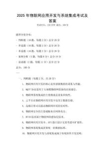 2025年物聯(lián)網(wǎng)應(yīng)用開發(fā)與系統(tǒng)集成考試及答案