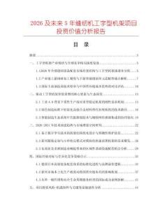 2026及未来5年缝纫机工字型机架项目投资价值分析报告