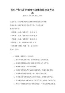 知識產權保護的重要性及維權途徑備考試卷