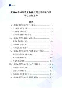 廢舊衣物纖維填充物行業深度調研及發展戰略咨詢報告