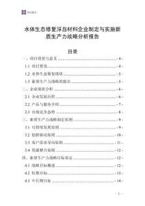 水体生态修复浮岛材料企业制定与实施新质生产力战略分析报告