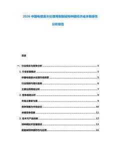 2026中国电镀废水处理用耐酸碱特种膜经济成本敏感性分析报告