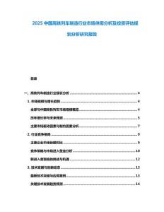 2025中國(guó)高鐵列車制造行業(yè)市場(chǎng)供需分析及投資評(píng)估規(guī)劃分析研究報(bào)告