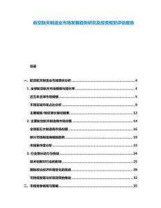 航空航天制造業(yè)市場發(fā)展趨勢研究及投資規(guī)劃評估報告