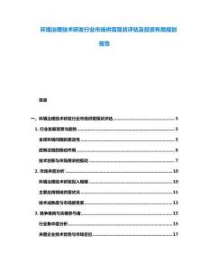 环境治理技术研发行业市场供需现状评估及投资布局规划报告