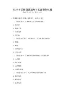 2025年国际贸易规则与实务操作试题