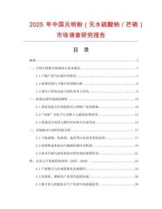 2025年中国元明粉（无水硫酸钠／芒硝）市场调查研究报告