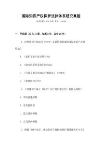 國際知識產權保護法律體系研究真題