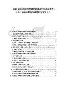2025-2030法國(guó)拉法耶特服飾品牌市場(chǎng)現(xiàn)狀供需分析及時(shí)尚潮流投資評(píng)估規(guī)劃分析研究報(bào)告