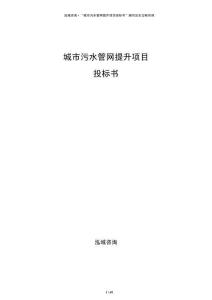 城市污水管網(wǎng)提升項(xiàng)目投標(biāo)書