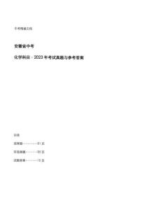安徽省中考：《化学》2023年考试真题与参考答案